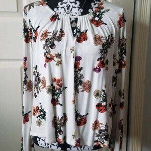 White floral flowy top